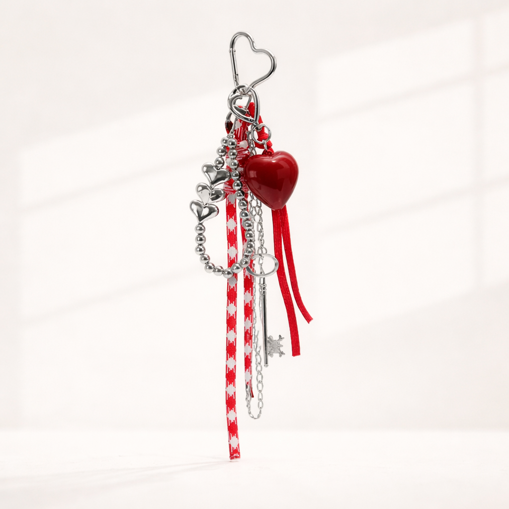 Bold Red Heart Keychain