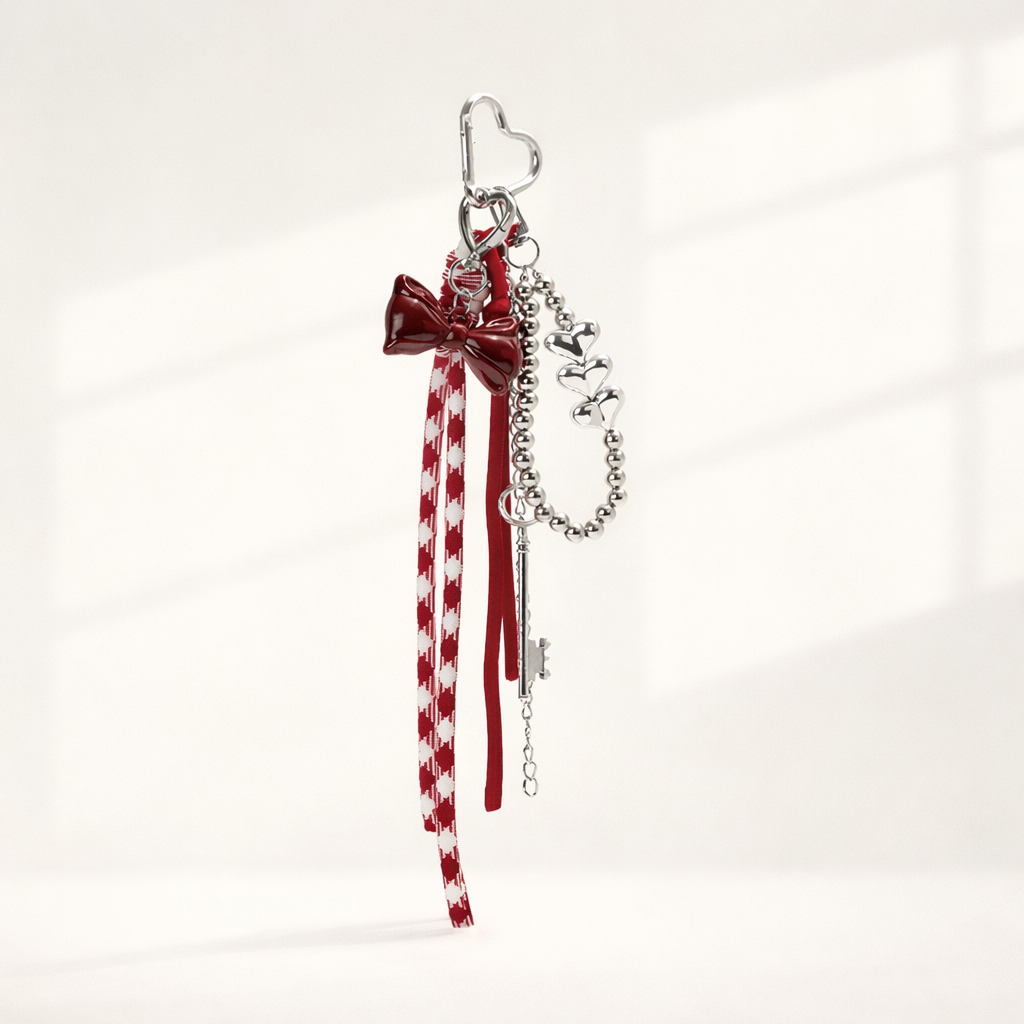 Red Bow Statement Keychain