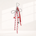 Beaded Bow Heart Keychain